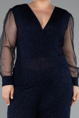 Robe De Invitation Grande Taille Longue Bleu Marine ABT131