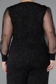 Robe De Invitation Grande Taille Longue Noir-Argent ABT131