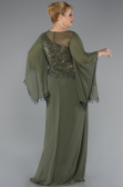 Robe De Soirée Grande Taille Longue Mousseline Kaki ABU5093