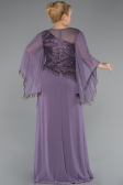 Robe De Soirée Grande Taille Longue Mousseline Lavande ABU5093