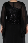 Robe De Soirée Grande Taille Longue Mousseline Noir ABU5093