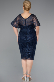 Robe De Invitation Grande Taille Midi Bleu Marine ABK2372