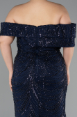 Robe Grande Taille Longue Bleu Marine ABU4947