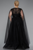 Robe De Fiançailles Grande Taille Longue Perlé Noir ABU5050