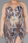 Robe de Soirée Grande Taille Longue Or ABU5025