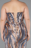 Robe de Soirée Grande Taille Longue Or ABU5025