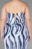 Robe de Soirée Grande Taille Longue Bleu ABU5025