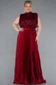 Robe Grande Taille Longue Rouge Bordeaux ABU3341