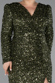 Robe De Fiançailles Grande Taille Longue Squameuse Kaki ABU4373