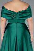 Robe Grande Taille Longue Satin Émeraude ABU5072