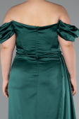 Robe de Soirée Grande Taille Longue Satin Émeraude ABU1626