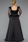 Robe De Fiançailles Grande Taille Longue Perlé Noir ABU4761