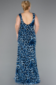 Robe De Soirée Grande Taille Longue Bleu ABU5018