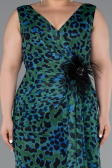 Robe De Soirée Grande Taille Longue Vert ABU5018