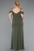 Robe De Soirée Grande Taille Mousseline Longue Kaki ABU3742