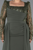 Robe de Soirée Grande Taille Longue Kaki ABU5094