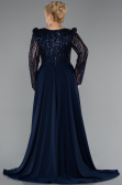 Robe de Soirée Grande Taille Longue Bleu Marine ABU5094