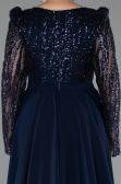 Robe de Soirée Grande Taille Longue Bleu Marine ABU5094