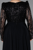 Robe de Soirée Grande Taille Longue Noir ABU5094