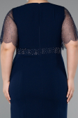 Robe De Invitation Grande Taille Midi Bleu Marine ABK2381