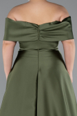 Robe De Soirée Grande Taille Satin Longue Kaki ABU4998