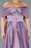 Robe De Soirée Grande Taille Satin Longue Lavande ABU4998