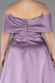 Robe De Soirée Grande Taille Satin Longue Lavande ABU4998