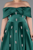 Robe De Soirée Grande Taille Satin Longue Émeraude ABU4998