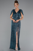Robe de Soirée Longue Vert Pétrole ABU5098