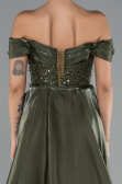 Robe de Soirée Longue Perlé Kaki ABU5099