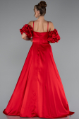 Robe de Soirée Longue Satin Rouge ABU5103