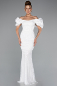 Robe Queue De Poisson Longue Blanc ABU4509