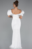 Robe Queue De Poisson Longue Blanc ABU4509