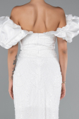 Robe Queue De Poisson Longue Blanc ABU4509