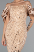 Robe Queue de Poisson Longue Or ABU4509