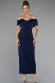 Robe De Soirée Midi Bleu Marine ABK2212
