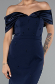 Robe De Soirée Midi Bleu Marine ABK2212