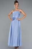 Robe De Cérémonie Satin Midi Bleu clair ABK2363