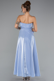 Robe De Cérémonie Satin Midi Bleu clair ABK2363