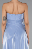 Robe De Cérémonie Satin Midi Bleu clair ABK2363