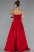 Robe de Soirée Longue Satin Rouge ABU5105