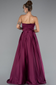 Robe de Soirée Longue Satin Couleur Cerise ABU5105