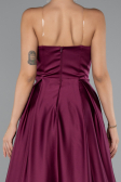 Robe de Soirée Longue Satin Couleur Cerise ABU5105