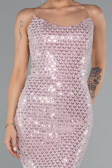 Robe de Cérémonie Midi Squameuse Poudre ABK2389