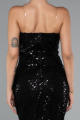 Robe de Cérémonie Midi Squameuse Noir ABK2389