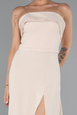 Robe de Soirée Longue Mousseline Beige ABU5108