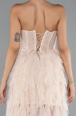 Robe De Soirée Longue Beige ABU5071