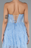 Robe De Soirée Longue Bleu clair ABU5071