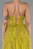 Robe De Soirée Longue Pistache vert ABU5071