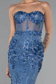 Robe Queue De Poisson Longue Indigo ABU5116